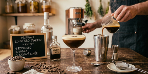 Příprava kávy Espresso martini